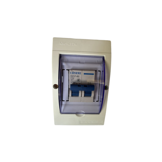 2-Way Circuit Breaker Switch Box - 32A Miniature Circuit Breaker with Enclosure