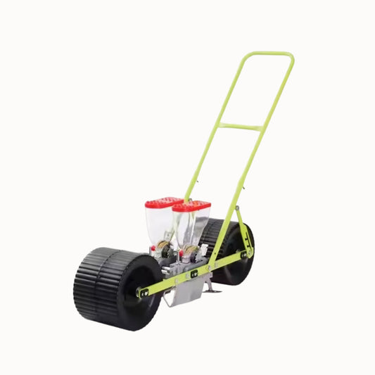 Manual 2-Row Vegetable Seed Drill Planter - Hand-Push